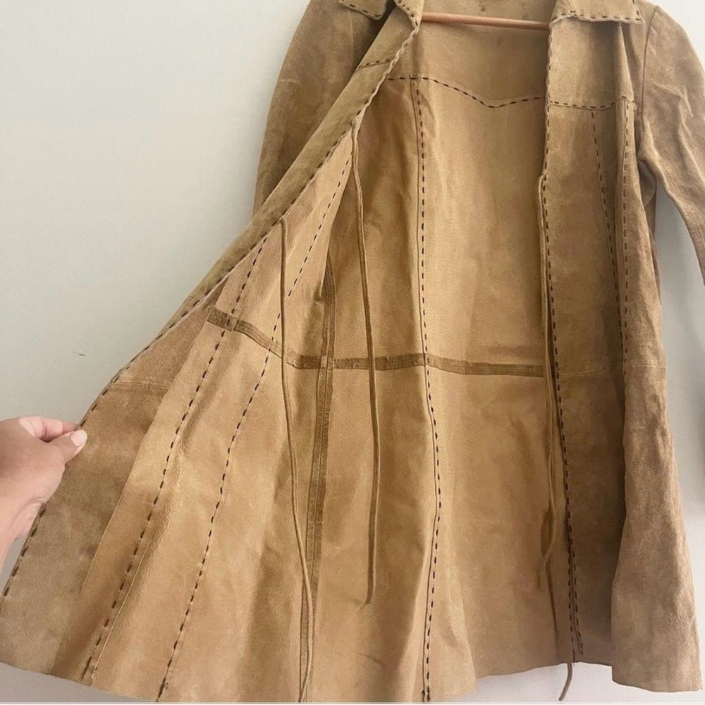 Vintage Y2K 100% Leather Coat - Picture 5 of 9